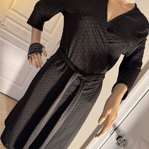 Velvet Torch Elegant Black Textured Dress